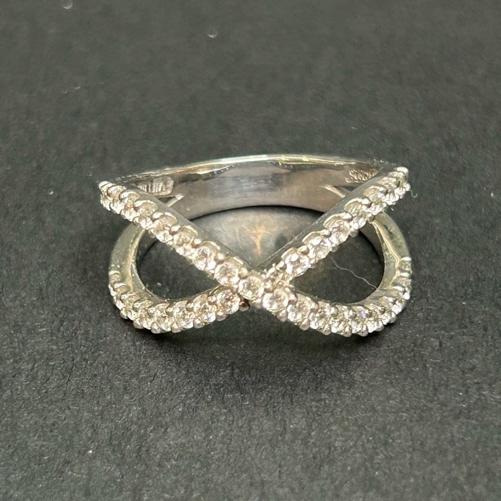 Sterling Silver Cz Infinity Ring - image 1
